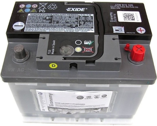 Батарея аккумуляторная VAG JZW915105 61А/ч 300А обратная полярн. стандартные (Европа) клеммы