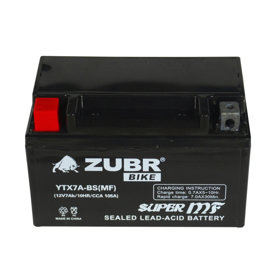 Аккумуляторная батарея ZUBR YTX7A-BS (MF) 7 Ah